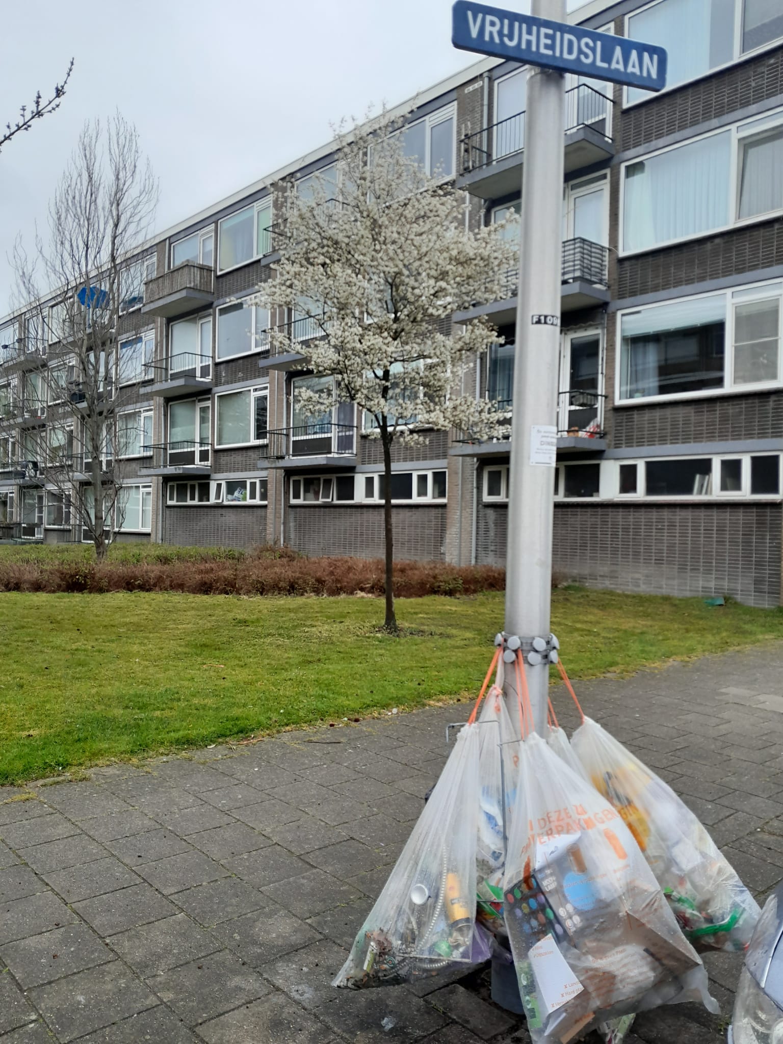 Vrijheidslaan verlost van hangende afvalzakken